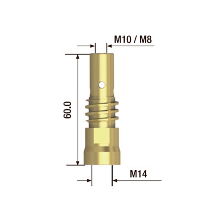 FUBAG Адаптер контактного наконечника сварочного аппарата  M10х60 мм (2 шт.) в Петропавловске-Камчатском фото