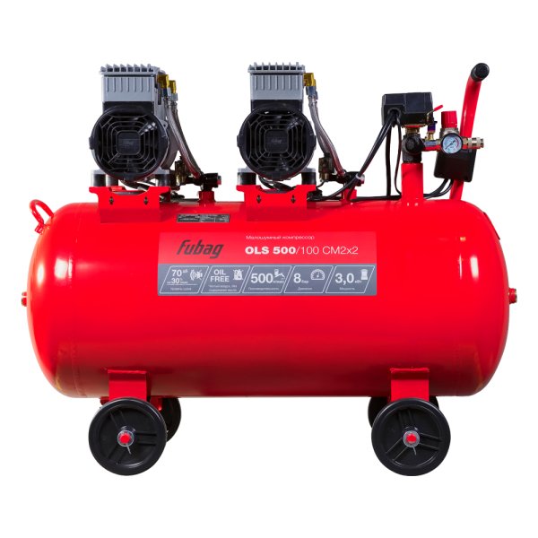 Компрессор воздушный безмасляный малошумный FUBAG OLS 500/100 CM2х2 + Набор пневмоинструмента (5 предметов) в ПОДАРОК в Петропавловске-Камчатском фото