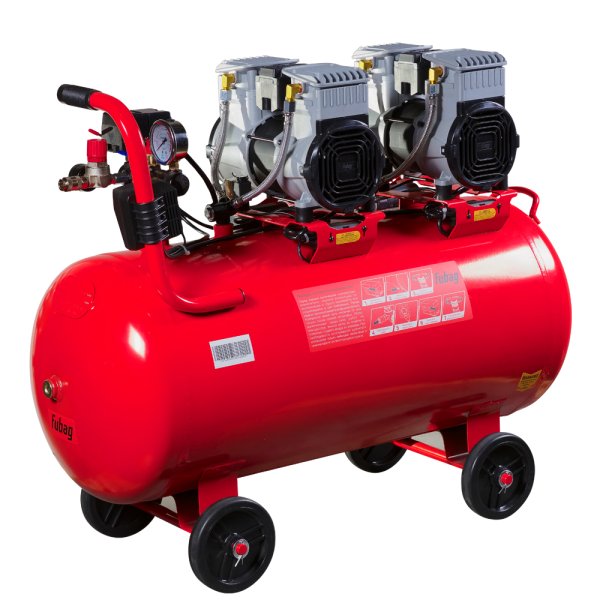 Компрессор воздушный безмасляный малошумный FUBAG OLS 500/100 CM2х2 + Набор пневмоинструмента (5 предметов) в ПОДАРОК в Петропавловске-Камчатском фото