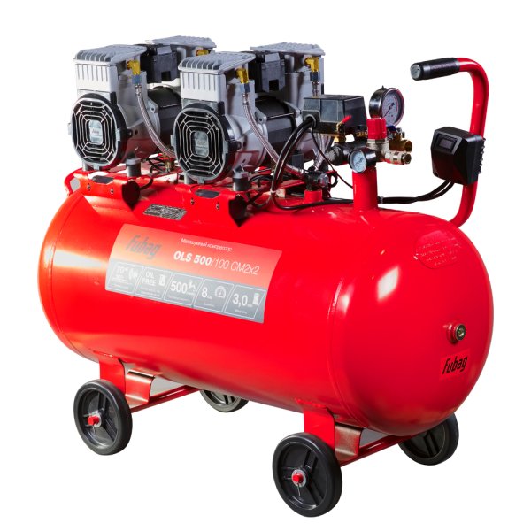 Компрессор воздушный безмасляный малошумный FUBAG OLS 500/100 CM2х2 + Набор пневмоинструмента (5 предметов) в ПОДАРОК в Петропавловске-Камчатском фото
