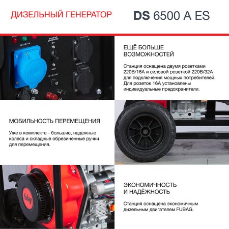FUBAG Дизельный генератор с электростартером и коннектором автоматики DS 6500 A ES в Петропавловске-Камчатском фото