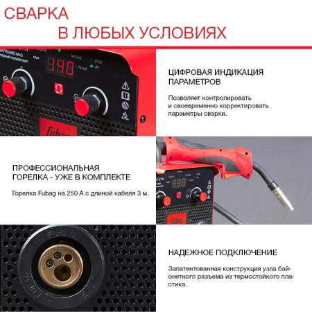 FUBAG Сварочный полуавтомат IRMIG 180 SYN с горелкой 250 А 3 м в комплекте в Петропавловске-Камчатском фото