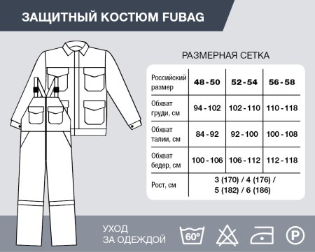 Защитный костюм Fubag размер 48-50 рост 4 в Петропавловске-Камчатском фото