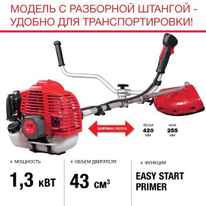 FUBAG Бензиновый триммер FPT 43R + Триммерная леска  сечение витой квадрат L 130 м * 2.4 мм в ПОДАРОК в Петропавловске-Камчатском фото